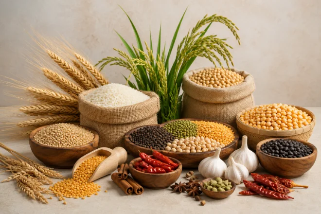 Food and agriculture suppliers in India — rice, wheat, spices and pulses